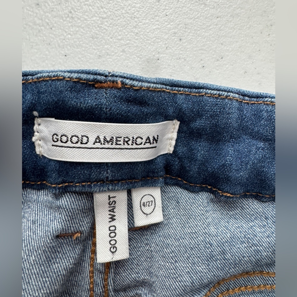 Good American Dark Blue Straight Leg Stretch Jeans - Picture 3 of 3